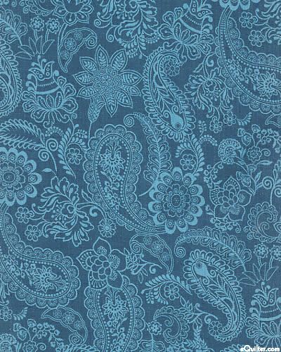 Belle Notte - Paisley Rosette Tonal - Cadet Paisley Background, Romantic Wallpaper, Paisley Wallpaper, Whole Cloth Quilts, Iphone Lockscreen Wallpaper, Paisley Art, Paisley Fabric, Free Quilt Patterns, Flower Background Wallpaper