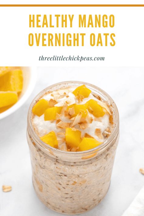 Creamy mango overnight oats with a twist! We’re adding allspice and cinnamon for some extra flavor to these healthy and nutritious oats. They’re just perfect for an on-the-go breakfast for school or work. Mango Recipes Breakfast, Breakfast For School, Mango Overnight Oats, Mango Oatmeal, Oat Recipes Healthy, Overnight Oats Recipe Healthy, Overnight Oats Healthy, Overnight Oatmeal, Oats Recipe