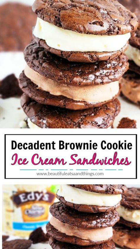 How To Make Ice Cream Sandwiches, Chocolate Ice Cream Sandwich, Sundaes Ideas Ice Cream, Cookies For Ice Cream Sandwiches, Fall Ice Cream Sandwiches, I’ve Cream Sandwiches, Ice Cream Sandwiches, Ice Cream Sandwiches Cookies, Brownie Ice Cream Sandwiches