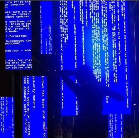 Blue Screen, At Night, A Man, Internet, Screen, Tumblr, Wall, Blue, Art