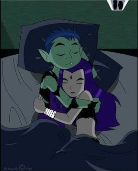 Beast Boy and Raven in bed together Raven Teen Titans Go, Teen Titans Love, Robin And Raven, Starfire And Raven, Raven Beast Boy, Original Teen Titans, Teen Titans Fanart, Teen Titan, Raven Teen Titans