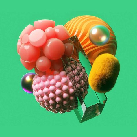 There's a slight disconnect with simulated materials; familiar, yet a little alien Colorful Objects, 3d Cinema, 3d Artwork, Wow Art, 3d Artist, Australian Artists, 3d Rendering, 3d Illustration, Cinema 4d