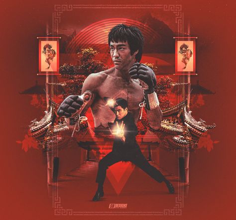 Homage to Bruce Lee | Behance Bruce Lee Photos Dragon, Bruce Lee Kung Fu, Bruce Lee Poster, Wing Chun Martial Arts, Bruce Lee Movies, Bruce Lee Pictures, Social Graphics, Bruce Lee Art, Bruce Lee Martial Arts