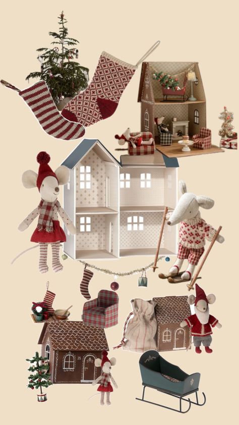 Maileg Christmas Maileg Christmas Decoration, Maileg Christmas, Cottage Dollhouse, Maileg Mice, Doll Miniatures, Maileg Mouse, Diy Doll Miniatures, Cottage Christmas, Christmas Toys