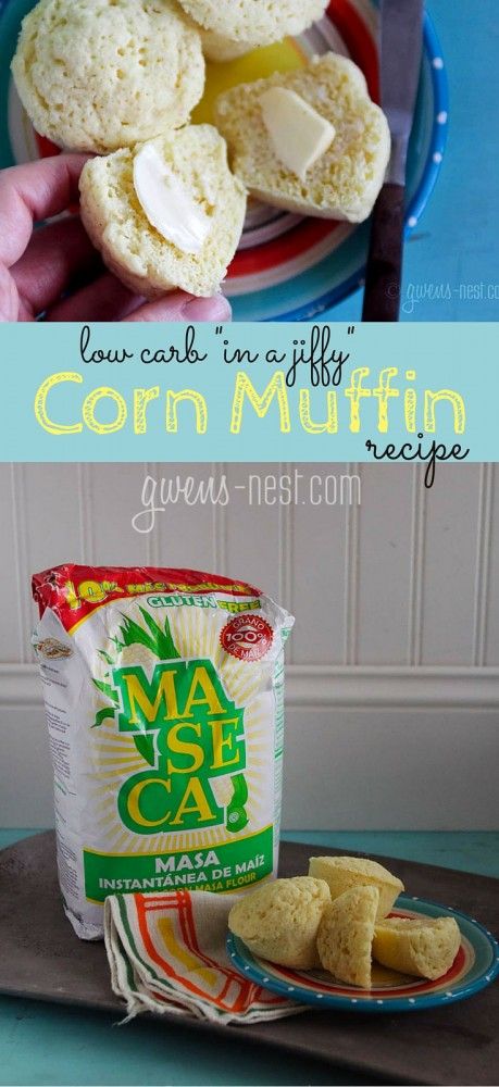 YES, yes, YES!!! A low carb cornbread recipe- like the jiffy muffins. IN love. Less than 2 carbs each make these Trim Healthy Mama FP or E friendly!!! In a Jiffy Corn Muffin Recipe - Gwen's Nest Jiffy Corn Muffin Recipes, Low Carb Cornbread Recipe, Corn Muffin Recipe, Low Carb Cornbread, Thm Sweets, Muffins Blueberry, Jiffy Corn Muffins, Cornmeal Muffins, Love Less