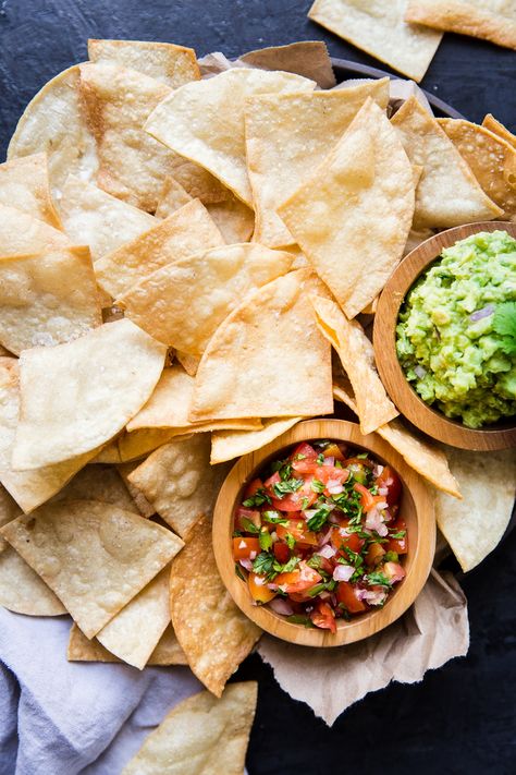 Homemade Corn Tortilla Chips | The Modern Proper Homemade Corn Tortilla Chips, Easy Snacks To Make, Snacks To Make At Home, Fried Tortilla Chips, Corn Chip, Mexican Flavors, Homemade Corn Tortillas, Modern Proper, Homemade Tortilla Chips