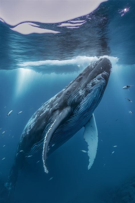 The Grey Whale in icy water Humpback Whale, In The Ocean, The Ocean, Swimming