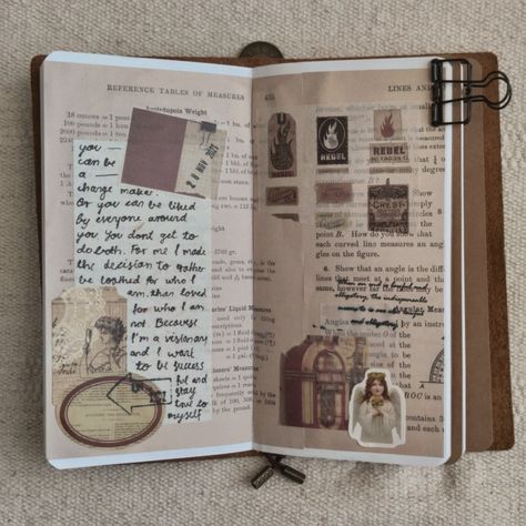 Old Style Journal, 1930s Moodboard, Old Fashioned Journal, Old Diary Aesthetic, Rpg Journal, Scrapbook Essentials, Old Scrapbook, Brown Stickers, Aesthetic Bullet Journal