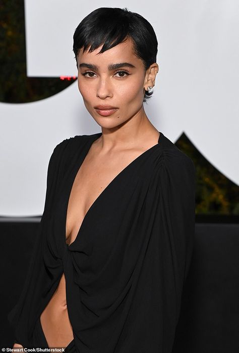 Zoey Kravitz Short Hair, Zoe Kravitz Pixie Haircut, Eye Makeup For Short Hair, Zoe Kravitz Pixie, Zoe Kravitz Short Hair, Zoe Kravitz Hair, Pixie Black Women, Pixie Cut Black Women, Black Pixie Cut