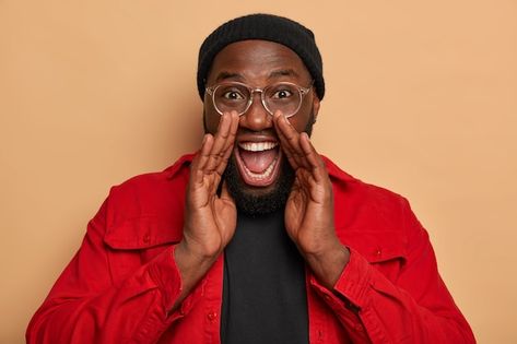 Thumbnail Poses, Excited Person, Dj Shoot, Happy Black Man, Formal Poses, Smiling Person, Ancient Paper, Man Smiling, Afro Man