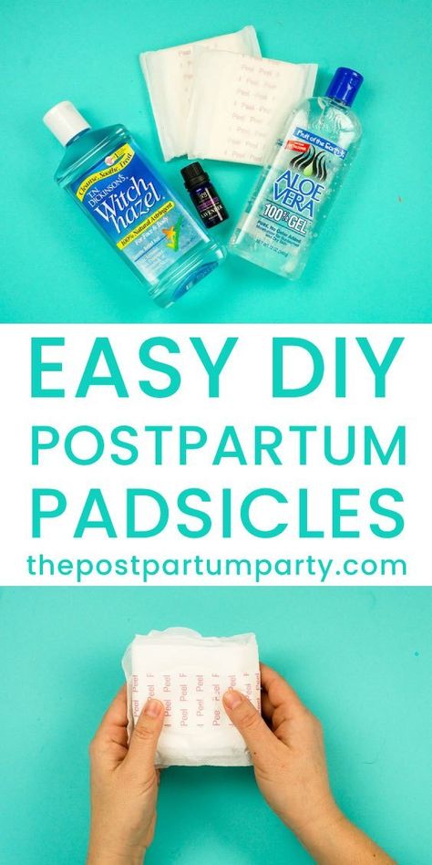 Padsicles Diy, Pads For After Birth, Padsicles Postpartum, Tucks Pads, Diy Postpartum, Postpartum Healing, Postpartum Care Kit, C Section Recovery, Witch Diy