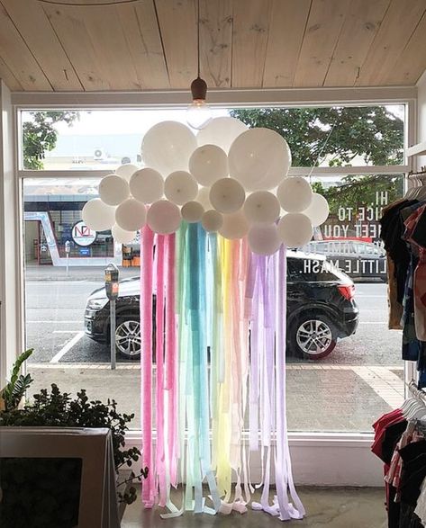 Rainbow Baby Birthday Party, Baby Blessing Party, Adele Birthday, Rainbow Theme Baby Shower, Rainbow Baby Birthday, Babby Shower, Rainbow Backdrop, Boutique Baby, Baby Blessing