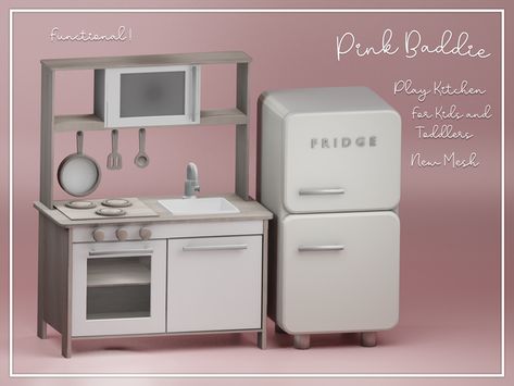 Play Kitchen toy 🍳 | Pink Baddie on Patreon Homebody Preferences Sims 4, Sims 4 Ikea, Sims 4 Cc Furniture Living Rooms, Pink Baddie, Mods Sims 4, Furniture Cc, Sims 4 Kitchen, Sims Baby, Kitchen Toy