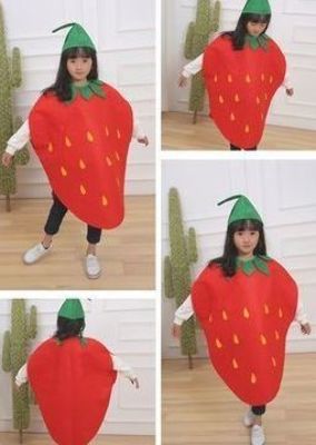 Strawberry Costume Diy, Diy Costumes Kids Boys, Diy Fantasia, Strawberry Costume, Apple Costume, Fruit Costumes, Children Costumes, Kids Halloween Party, Fruit Watermelon