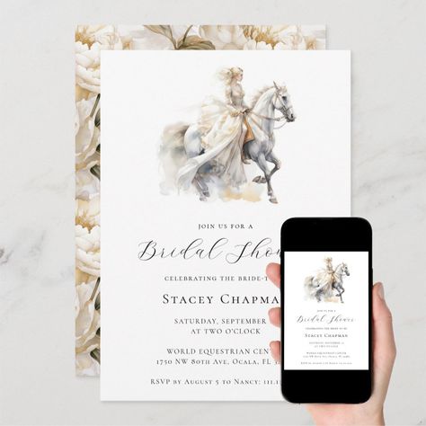 Classy Equestrian, Brunette Bride, Rustic Woodland Wedding, Equestrian Wedding, Blonde Bride, Horse Wedding, Horses Theme, Horse Illustration, Elegant Bridal Shower