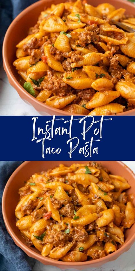 Instant Pot Taco Pasta Instant Pot Taco Pasta, Instant Pasta, Beef Recipe Instant Pot, Instant Pot Pasta Recipe, Pot Recipes Healthy, Taco Pasta, Pot Recipes Easy, Best Instant Pot Recipe, Instant Recipes