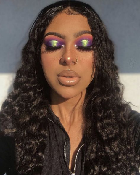 Purple Eyeshadow Looks, Beauty Make-up, Purple Eyeshadow, Instagram Makeup, Make Up Looks, Looks Black, Makeup For Black Women, Makati, Flawless Makeup