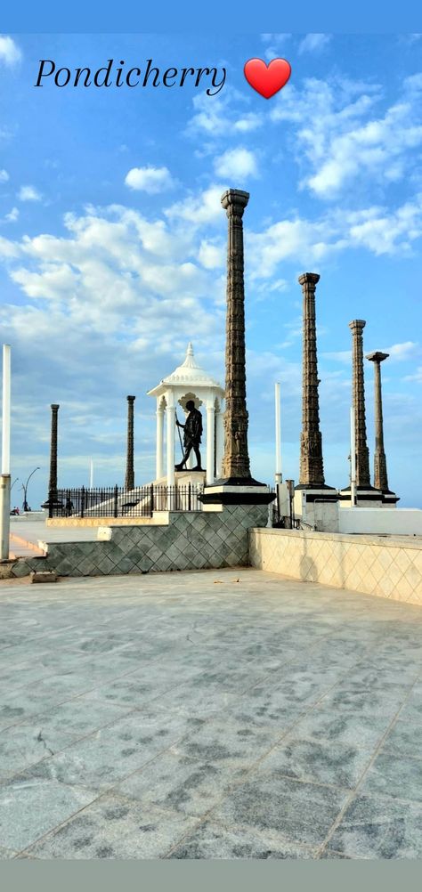 #pondicherry #pondicherrybeach #gandhibeach #gandhistatue #heaven Pondicherry Instagram Story, Rock Beach Pondicherry, Pondicherry Aesthetic, Pondicherry Photography, Pondicherry Travel, Pondicherry Beach, Vacay Pics, Pondicherry India, Daaru Party Pic