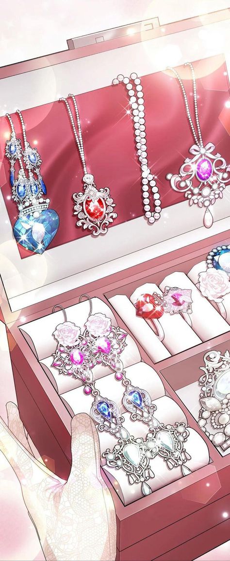 Manga Jewelry, Jewelry Anime, Vestidos Anime, Necklace Drawing, Anime Jewelry, Jewelry Drawing, Drawing Anime Clothes, Anime Accessories, Magical Jewelry