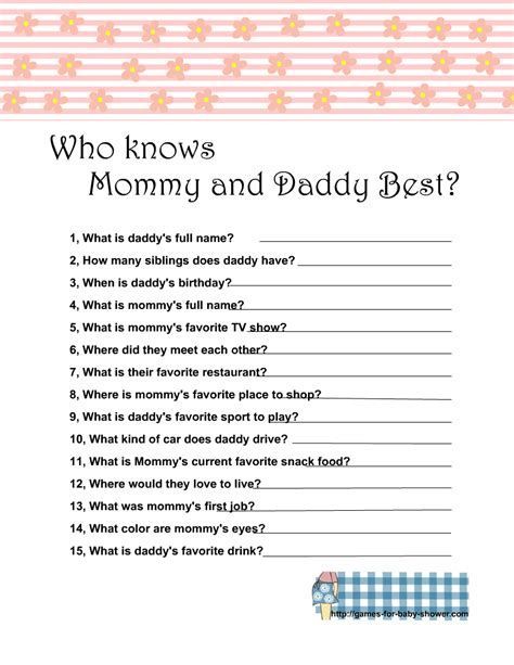 Who Knows Mommy And Daddy Best Template Princess Baby Shower Games, Free Printable Bingo Cards, Free Bingo Cards, Gender Reveal Games, Baby Shower Party Games, Bingo Template, Who Knows Mommy Best, Free Printable Games, Coed Baby Shower