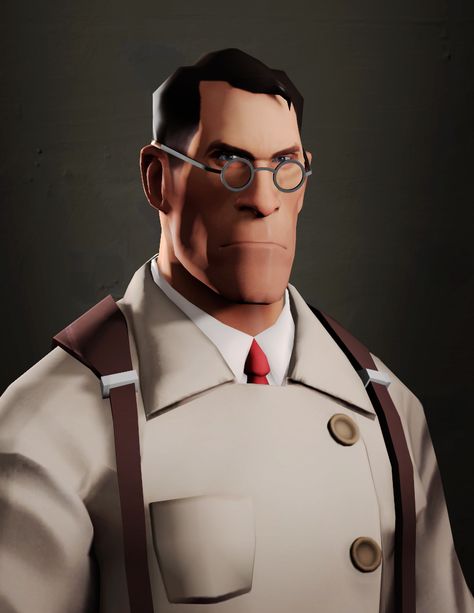 Medic portrait by Kamixaqui.deviantart.com on @DeviantArt Tf2 Portrait, The Medic Tf2, Medic Character, Tf2 Sfm, Team Fortress 3, Medic Tf2, Tf2 Medic, Male Cartoon Characters, Team Fortress 2 Medic