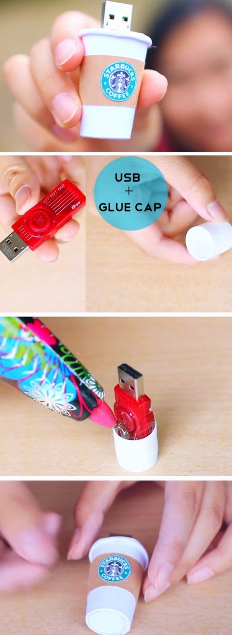 Escuela Diy, Starbucks Diy, Diy Tumblr, Diy Back To School, Diy School Supplies, Pen Drive, Diy Life Hacks, Usb Drive, Diy For Teens