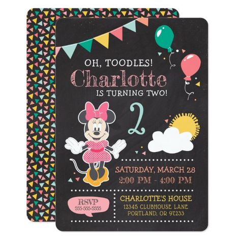 Camping Birthday Invitations, Birthday Details, Elsa Birthday Party, Minnie Mouse Balloons, Twodles Birthday, Disney Birthday Party, Chalkboard Invitation, Bday Invitations, Photo Birthday Invitations