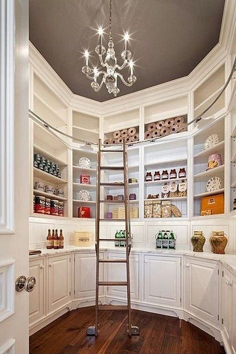 A Snack Closet Bigger Than Your Current Bedroom | 31 Remodeling Ideas You Obviously Need In Your Future Home Desain Pantry Dapur, Dream Pantry, Stone Mansion, Desain Pantry, Kitchen Pantry Design, Butler's Pantry, Pantry Design, Luxury Kitchens, Style At Home