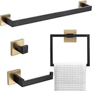 Gold Rooms, Steel Bath, Bathroom Hardware Set, Bathroom Towel Bar, Bathroom Accessory Sets, Bathroom Accessory Set, Bath Hardware, Bathroom Towel, Towel Hooks