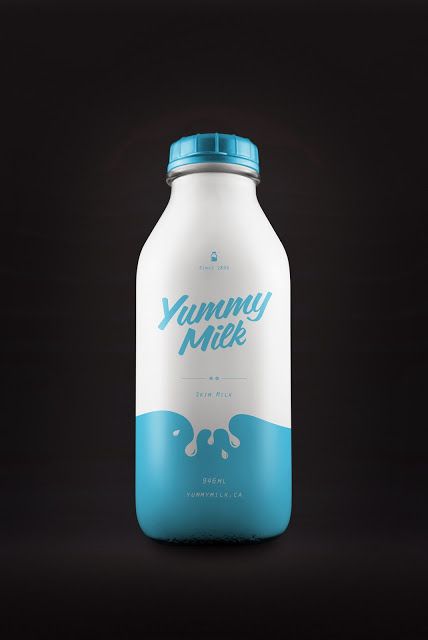 Yummy Milk (Concept) on Packaging of the World - Creative Package Design Gallery Packaging Typography, Typography Packaging, Milk Brands, Milk Packaging, Yogurt Milk, Baby Products Packaging, Drinks Packaging Design, Bottle Design Packaging, Beautiful Typography