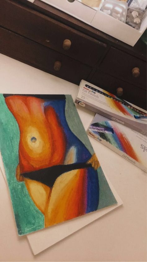 Oil Pastel Body Drawing, Colourful Oil Paintings, Cool Oil Pastel Art, Painting Ideas Oil Pastels, Oil Pastel Inspiration, Drawing Ideas Oil Pastels, Oil Pastel Art Aesthetic, Oil Pastel Art Ideas Inspiration, Oil Pastel Ideas