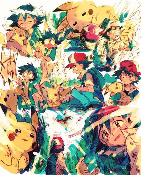 Pokemon - Memories Ash Fanart Pokemon, Pokemon And Ash, Eve Pokemon, Pokemon Anime Characters, Pokémon Heroes, Pokémon Characters, Pokemon Adventures Manga, Pokemon Ash, Pokemon People