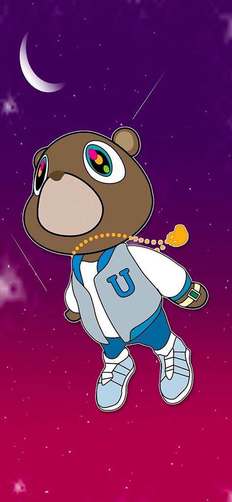 Kanye Bear Wallpaper, Kanye West Painting, Wallpaper Kanye, Kanye West Bear, Bear Pfp, Kanye West Wallpaper, Teddy Bear Drawing, Hip Hop Artwork, Rapper Art