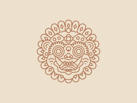 Indonesian Symbols Tattoo, Small Balinese Tattoo, Barong Tattoo Balinese, Traditional Balinese Tattoo, Bali Symbols, Balinese Tattoo Design, Bali Tattoo Ideas, Indonesian Tattoo, Barong Tattoo