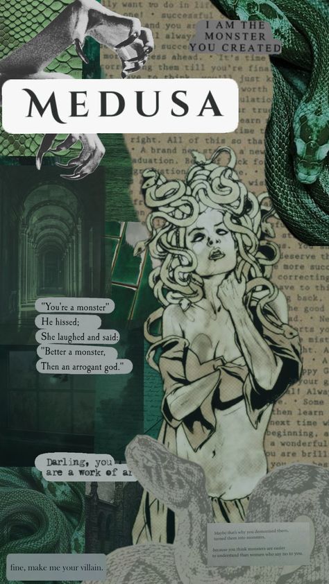 #medusa #greekmythology #greek #mythology #myths #aesthetic #snakes #green #books Greek Myths Wallpaper, Greek Mythology Lockscreen, Mythology Wallpaper, Medusa Moodboard, Greek Mythology Medusa, Greek Mythology Wallpaper, Medusa Aesthetic, Medusa Greek Mythology, Accent Wall Designs