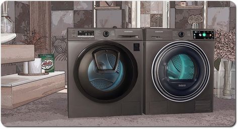 Sims Washer And Dryer, Ts4 Washer And Dryer Cc, Washer Dryer Sims 4 Cc, Sims 4 Cc Furniture Washer And Dryer, Sims 4 Smart Home Cc, Sims Washing Machine, Sims 4 Electrical Cc, Sims 4 Cc Washer And Dryer Decor, Washer And Dryer Sims 4