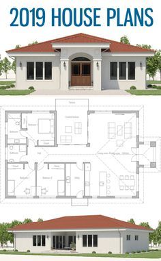 House Plans, Single strory home plan, House Plans 2019 Three Bedroom House Plan, Affordable House Plans, Modern Bungalow House, Building Plans House, House Plan Gallery, Architectural Design House Plans, Simple House Plans, House Construction Plan, House Layout Plans