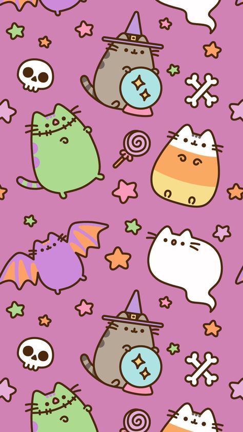 Halloween Pusheen, Pusheen Halloween, Iphone 8 Wallpaper Hd, Foto Muro Collage, Helloween Wallpaper, Halloween Wallpaper Iphone Backgrounds, Pusheen Cute, Halloween Wallpaper Backgrounds, Image Halloween