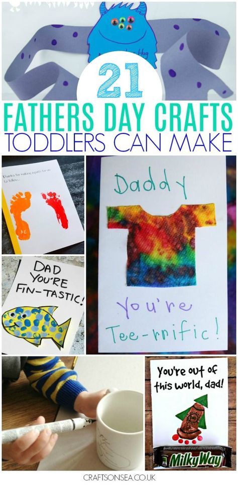 21 Father's Day crafts that toddlers can make this spring and that dad's will love to receive! Fathers Day Craft Toddler, Fathers Day Crafts For Toddlers, Handprint Cards, Fathersday Crafts, Keepsake Ideas, Easy Fathers Day Craft, Father's Day Activities, Crafts For Toddlers, Diy Father's Day Gifts