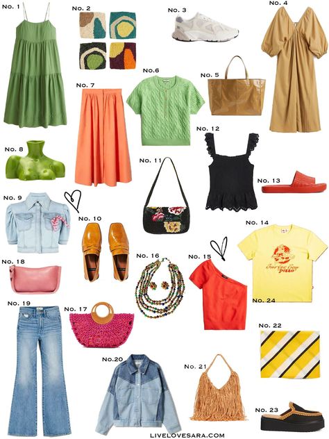 Wishlist Summer, Colorful Summer Outfits, Eclectic Outfits, Colorful Wardrobe, Spring Accessories, Summer Lookbook, Wardrobe Inspiration, The Balcony, Style Inspiration Summer