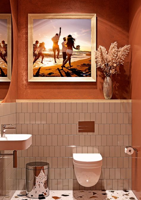 Coffee Shop Bathroom Ideas, Coffee Shop Restroom, Coffee Shop Bathroom, Shop Bathroom Ideas, Small Wc, Interior Shop Display, Coffee Bakery, Wc Design, Restaurant Bathroom