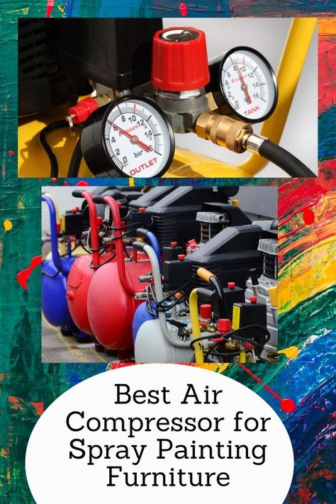 Looking forward to purchasing an air compressor for painting? Here is an article that will explain everything you need to know about how to get started with the right air compressor to use for a paint sprayer, as well as safety precautions and similar products that might make your project a little less stressful, and maybe even a little more fun. Spray Painting Furniture, Air Compressor Dryer, Air Compressor Paint Sprayer, Paint Tools, Spray Paint Furniture, Spring Compressor, Reciprocating Compressor, Safety Precautions, Paint Sprayer