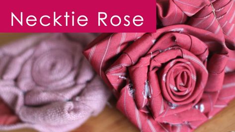 Diy Necktie, Tie Projects, Necktie Necklace, Rose Valentine, Rose Diy, Necktie Crafts, Old Ties, Studio Knit, Tie Crafts