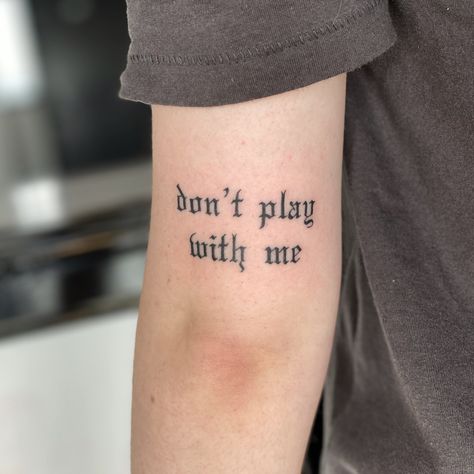 #medieval #script #tattoo #oldenglish #halsey #lyrics Old Script Tattoo, Old English Script Tattoo, Old English Back Tattoo, Medieval Script, Script Tattoo Ideas, Old English Font Tattoo, Psalm Tattoo, Old English Script, Old English Tattoo