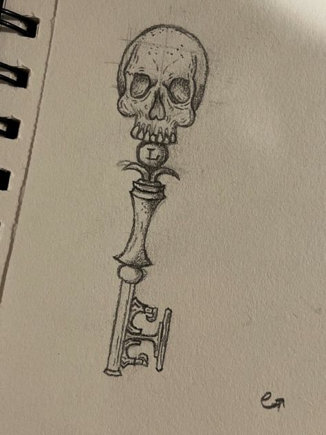 #skeletontattoo #skeletonkey #skeleton Skull Key Tattoo, Skeleton Key Drawing, Key Drawing, Lock Drawing, Skeleton Key Tattoo, Cool Skull Drawings, Arm Tattoos Black, Victorian Key, Key Drawings