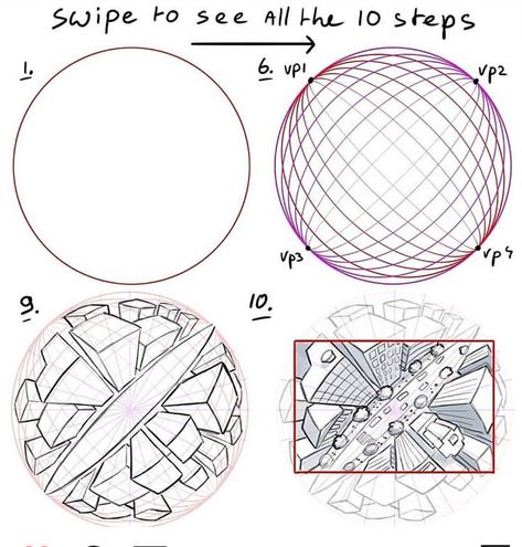 Perspective Lettering, Digital Coloring Tutorial, Fish Eye View, Fish Eye Perspective, How To Draw Perspective, Mitch Leeuwe, Perspective Study, Draw Perspective, Drawing Anatomy Reference