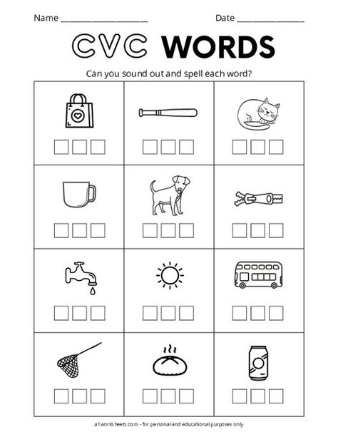 CVC Words Writing Worksheets for Kindergarten Cvc Writing Worksheet, Writing Cvc Words Worksheets, Kindergarten Classroom Themes, Rhyming Worksheet, Writing Cvc Words, Cvc Worksheets, Structured Literacy, Cvc Words Worksheets, Montessori Language