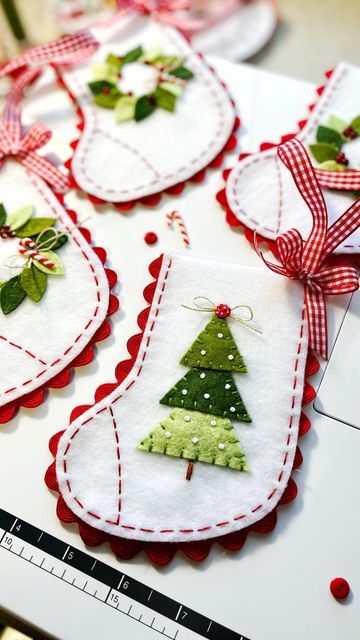 Simply Eilene, 2023 Ornaments, Diy Felt Christmas Ornaments, Tree Cut, Felt Ornaments Patterns, Wool Work, Wreath Candy, Christmas Sewing Projects, Felt Crafts Christmas