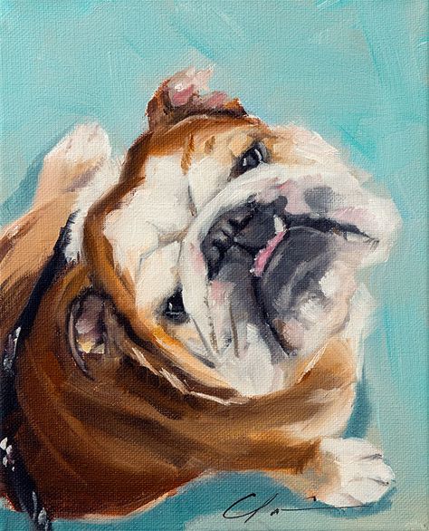 English Bulldog Art, Bulldog Drawing, Tiny Dog Breeds, Dog Portraits Art, Puppy Drawing, Bulldog Art, 강아지 그림, Canine Art, Dog Illustration