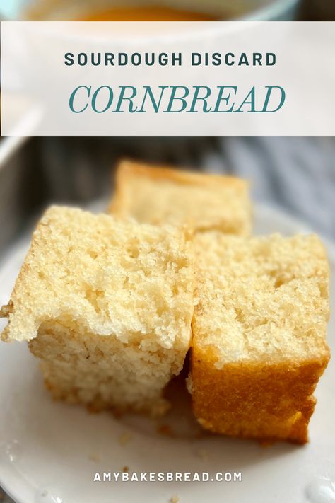 Sweet Sourdough Cornbread - Amy Bakes Bread Sourdough Discard Cornbread, Discard Cornbread, Sourdough Cornbread Recipe, Sourdough Cornbread, Fluffy Cornbread, Delicious Cornbread, Honey Cornbread, Sourdough Pancakes, Sourdough Starter Discard Recipe